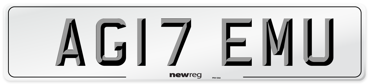 AG17 EMU Number Plate from New Reg